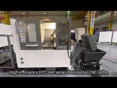 SMTCL Mecanizado de piezas pequeñas HTC16H Cama inclinada de metal Torno CNC de 8 estaciones Tornos CNC horizontales