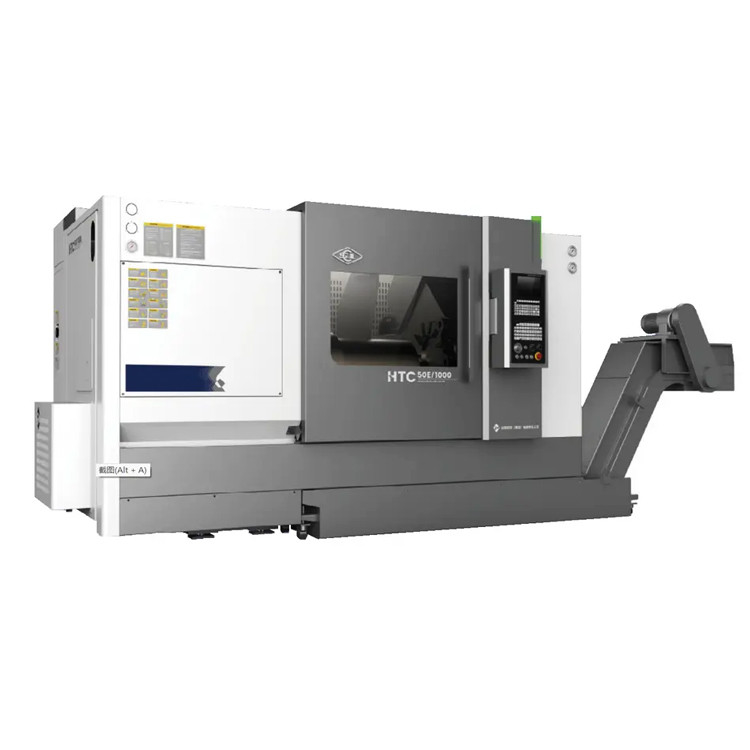 HTC50E 45 grados horizontal cama inclinada máquina de torno CNC 3 Ejes máquina de fresado CNC