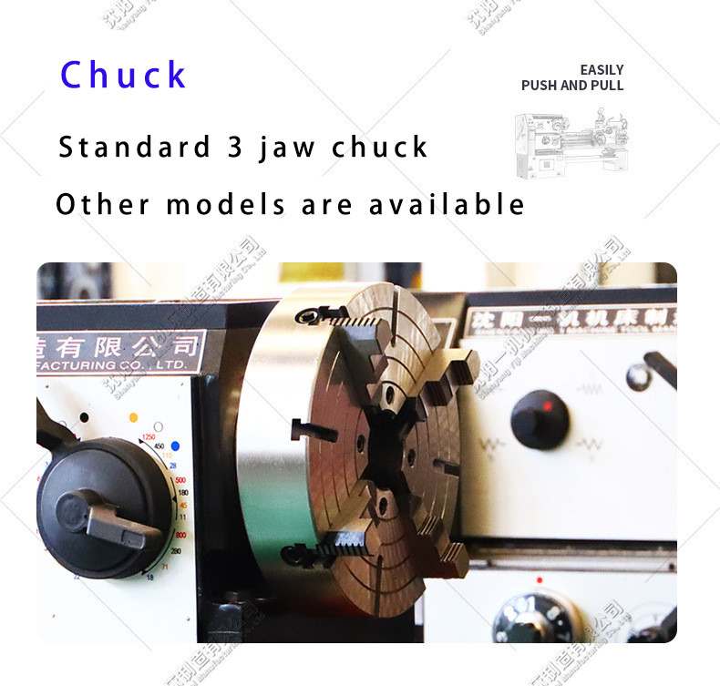 CW6180D Manual de metal universal girando el torno ancho de la cama 550mm horizontal de la brecha de la cama máquina de torno