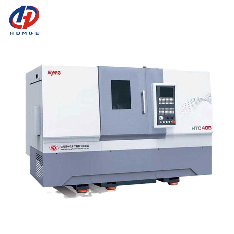 FANUC Torno CNC de alta rigidez y torque alto HTC40B 45 grados de lecho inclinado integral Torno CNC para metal