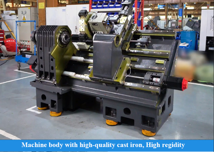 SMTCL Slant Bed CNC Lathe Guía lineal T5.2-500Q BMT55 Max. Diámetro giratorio 360mm CNC El torno de alimentación
