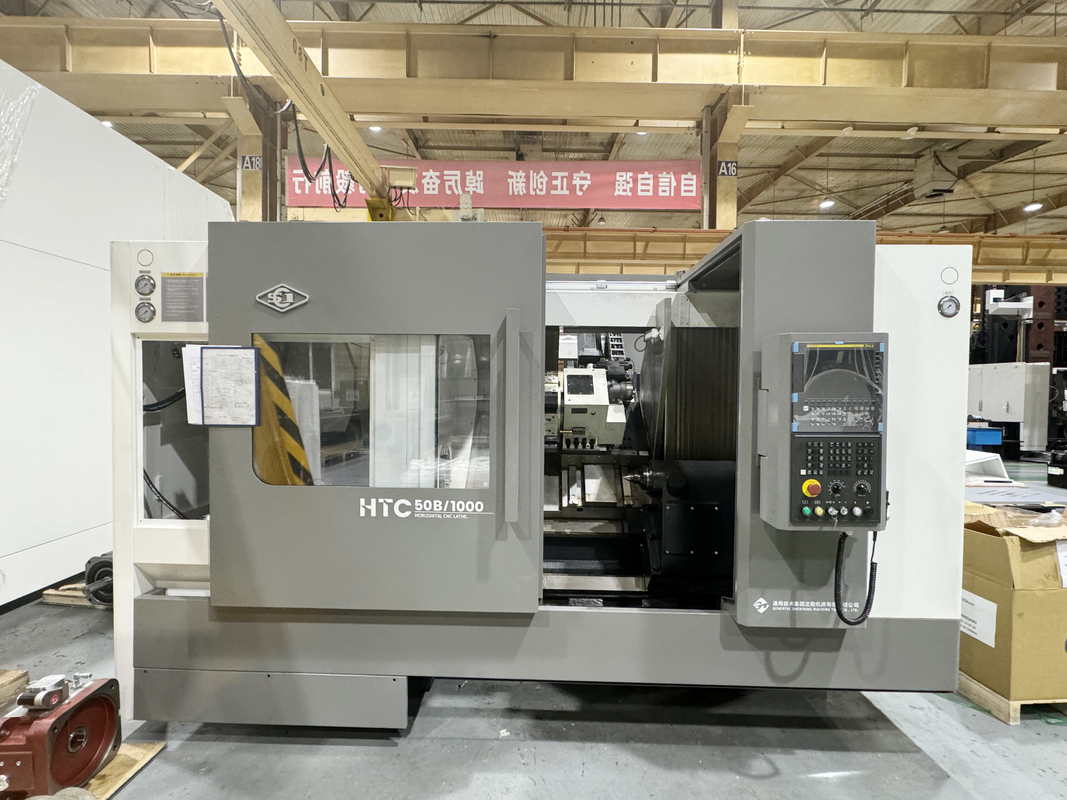 Máquina de torno CNC SMTCL HTC50B Sistema FANUC Horizontal 12 Estaciones Servo Torreta Cama inclinada Torno CNC