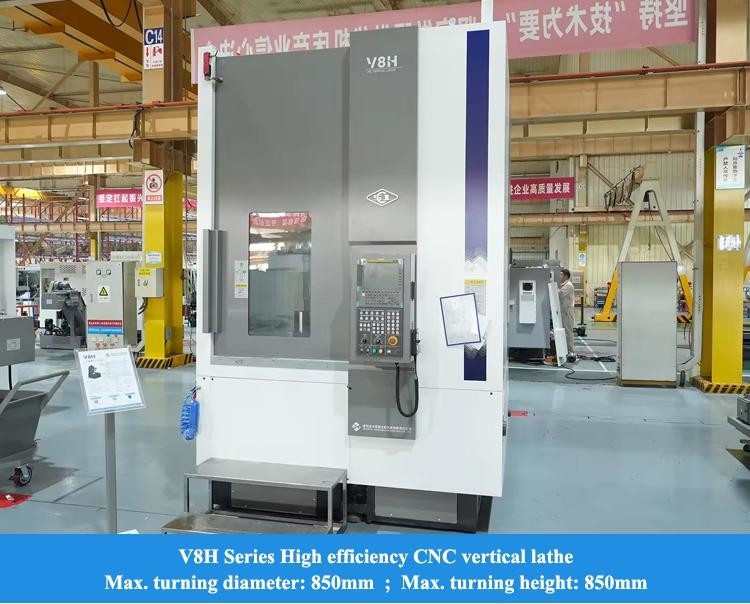 SMTCL Large Metal Vertical CNC Lathe V8H Max.cutting Altura 850mm Fanuc CNC fresado Vertical Lathe