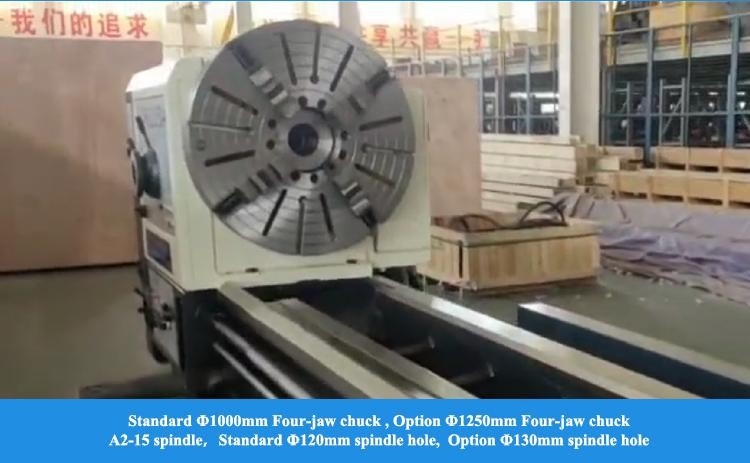 Máquina de torno de 12 metros CW61125D de carga de 6T diámetro de perforación de husillo de 120 mm Torno manual pesado
