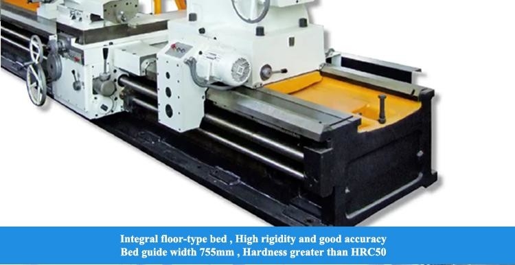 Máquina de torno de 12 metros CW61125D de carga de 6T diámetro de perforación de husillo de 120 mm Torno manual pesado