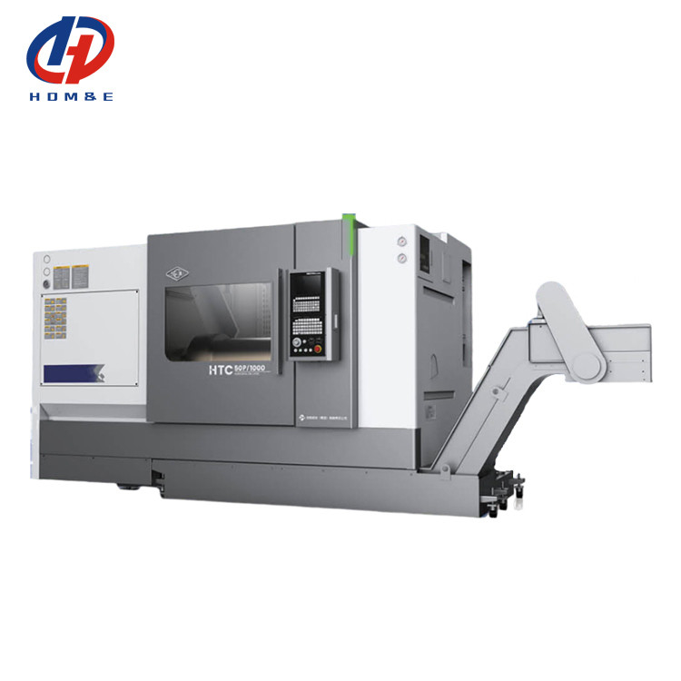 SMTCL Universal CNC Torno Horizontal HTC50Q Eje de alto par de torsión Dorno CNC de lecho inclinado pesado