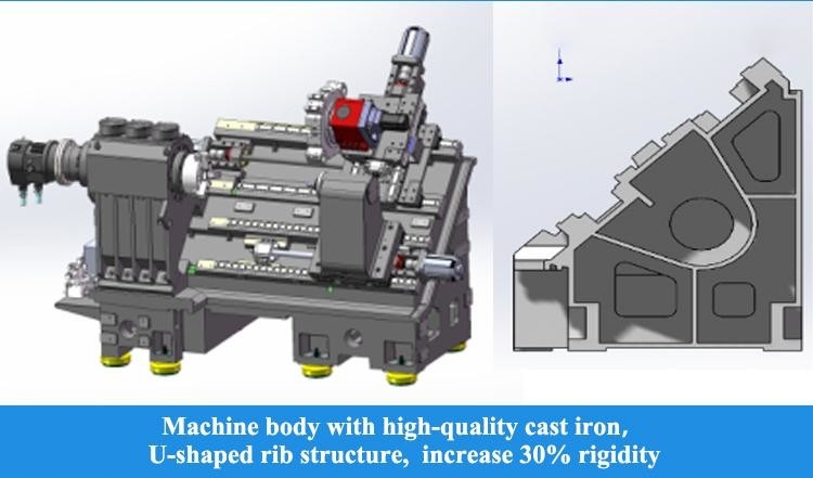 SMTCL Centro de torneado CNC de corte pesado HTC40Sm Torque alto Máquina de torsión CNC de alta rigidez