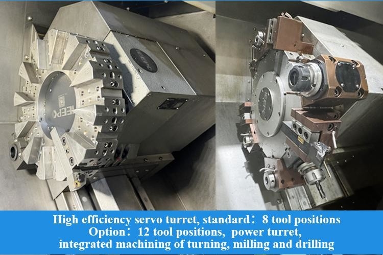 Torno CNC de precisión con husillo de gran envergadura HTC40Q BMT55 Torno CNC de bancada inclinada con torreta motorizada y eje Y