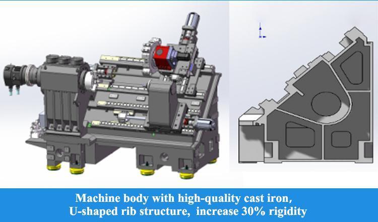 Tren de alta velocidad del CNC de la cama de la inclinación de G45L de la máquina horizontal del torno