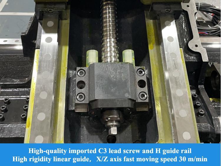 Torno CNC de bancada inclinada HTC16H para mecanizado de piezas pequeñas, con torreta servo de 8 estaciones, husillo horizontal A2-5 a 5000 rpm, SMTCL